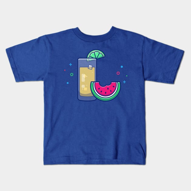 Lemon Juice With Watermelon Cartoon Kids T-Shirt by Catalyst Labs